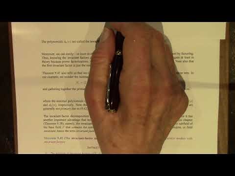 Linear Algebra: 049 Invariant Factors, Rational Canonical Forms