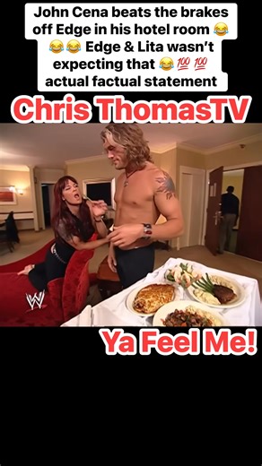 174K views · 2.4K reactions | John Cena beats the brakes off Edge in his hotel room  Edge & Lita wasn’t expecting that  actual factual statement #edge #johncena #wwe #raw #fblifestyle #fyp | Chris Thomas Sr. | Facebook