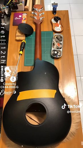 Ovation Celebrity CE44-RBB-G Acoustic Guitar Setup