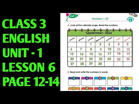 Class 3 English | Unit 1 Lesson 6 - Numbers 1-30 | Page 12-14 | English Class 3 | #class3english