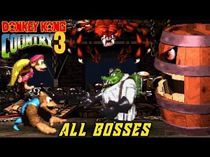 Donkey Kong Country 3 (SNES) - All Bosses [No Damage]