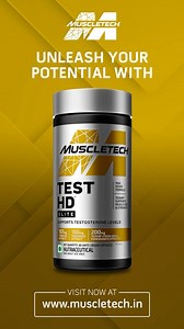 Low levels can hold you back, impacting muscle growth, stamina, and overall performance. That’s where MuscleTech Test HD comes in. MuscleTech Test HD is designed to support testosterone levels naturally, helping you push harder, lift heavier, and recover better. No shortcuts just real results. Ready to take your fitness to the next level? #MuscleTech #MuscleTechIndia #YourYearYourRules #TestHD #StrengthUnlocked #FuelYourPerformance #TrainSmart #MuscleGrowth #PeakPerformance #BuiltForGreatness (M
