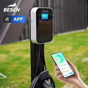 [Hot Item] Производитель зарядных станций Besen Коммерческое приложение Умное управление настенной зарядной станцией Режим 3 32A 7kw Зарядное устройство переменного тока для электромобилей в мобильном доме
