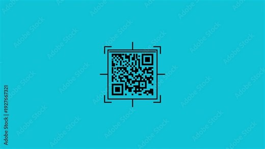 QR code scanner, QR code scan animation. Laser beam QR code scanner.