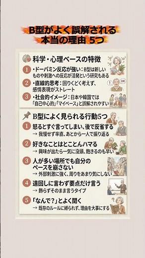B型がよく誤解される本当の理由 5つ #B型 #血液型 #血液型あるある #B型の特徴 #B型あるある