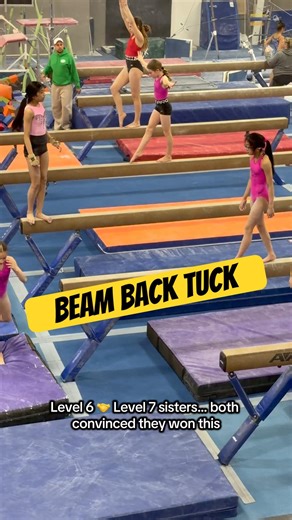 Sisters. Same skill. One winner.Back tuck dismount showdown—who stuck it better? #gymnasticlife