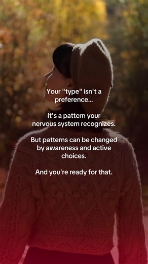 Your 'type' isn't random – it's your nervous system choosing what feels like home, even when home was chaos. If every relationship feels the same, it's because you're unconsciously attracted to the familiar, not the healthy. You're not broken. You're just wired to recognize patterns from your past, and your brain mistakes that recognition for chemistry. But chemistry isn't love. It's often just unresolved trauma finding a match. The boundaries in dating guide in bio walks you through identifying