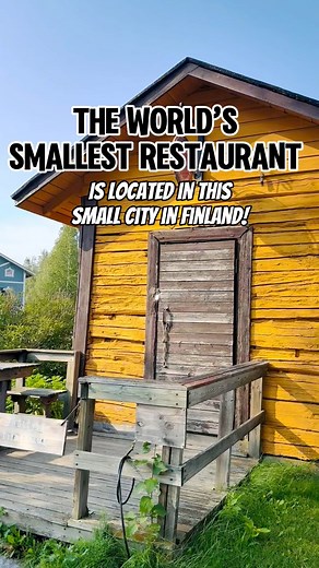 📍Iisalmi, Finland Kuappi, located in Iisalmi, Finland, is officially recognized as the smallest restaurant in the world — its indoor dining area is so tiny that it seats only two people at a time (plus room for a single staff member). The entire building was originally an old storage shed! #iisalmi #finland #smallestrestaurantintheworld #explore #travel The world’s smallest restaurant Kuappi Iisalmen kaupunki - City of Iisalmi Spa Hotel Runni | Michael Errol Romero Cimafranca