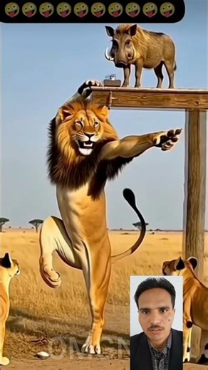 🦁 Lion Funny Dance Show🕺| Warthog Reaction 😂 | Jungle Comedy Animation | Animal Zone Life#ytshorts