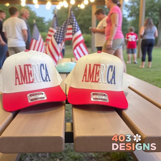 Puff Embroidered America Hat, Otto Twill Hat, 3D USA Embroidery, Patriotic Snapback, Structured Cap - Etsy