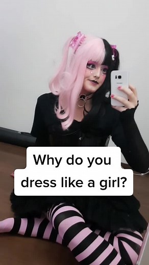 "Why do you dress like a girl?" #fyp #foryou #drag #femboy #endigo | guy dressed as girl