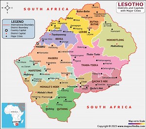 Lesotho Map | HD Political Map of Lesotho