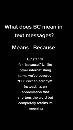 What Does BC Mean in Text Messaging?