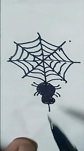 🕷️ Easy Drawing By Beautiful Spider Webs Step By Step 🕷️#mahtodrawing