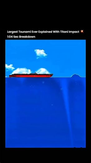 Explain on Instagram: "The post features a 1:04-second TikTok animation explaining the largest tsunami ever recorded, visually showing how an extreme geological event generated waves powerful enough to overwhelm massive ships like the Titanic-scale vessel depicted. Originally shared on TikTok by @tangangfang, the clip breaks down wave formation, displacement energy, and scale comparison to help viewers understand how such forces can cause catastrophic flooding. The breakdown has already gained o