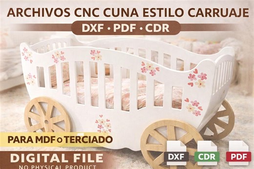 CNC Carriage Cradle Plans | Wooden Baby Crib Files | Digital Download / Baby Carriage Crib - Etsy UK