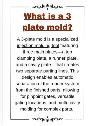 what is a 3 plate mold?#mold #injectionmolding