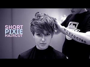 from Bob to Short Pixie Haircut with Fringe/ Stroke Technique