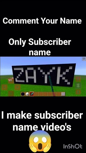 Comment Your Name | I Make Subscriber Name Video's #craftworld #minecraft
