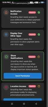 SmartPay Alert Full Permission Allowing Process, How to Start using the SmartPay Alert App, Android