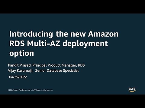 Deep dive on Amazon RDS Multi-AZ with two readable standbys - AWS Online Tech Talks