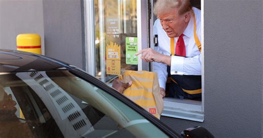 Trump cooks fries during campaign stop