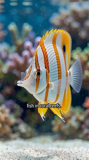 Copperband Butterflyfish:The Reef’s Elegant🐠 Hunter#Butterflyfish#OceanFacts#Coral#WildlifeShorts