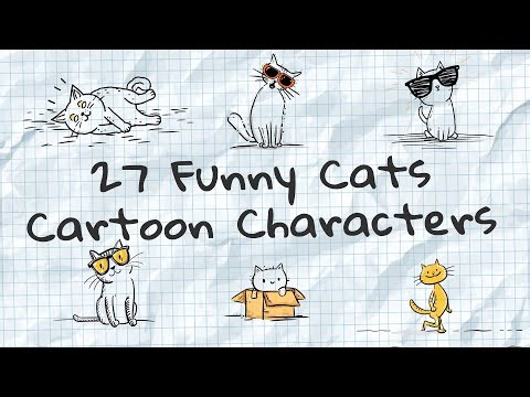 27 Funny Cat Cartoon Character Overlays – HD Animated Bundle with Alpha Channel