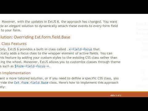 How to Attach focus and blur Events to Every Form Component in ExtJS 6.7
