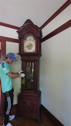 How to Install Antique German Elite 9 Tube Grandfather Clock #antiqueclock #grandfatherclock #clockwork #clockmaker #donghoco