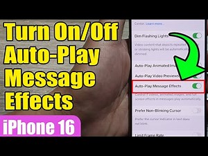 🎉 How to Enable/Disable Auto-Play Message Effects on iPhone 16/16 Pro Max! 🌟