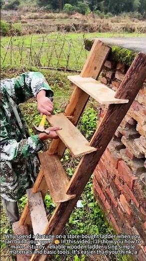Strong DIY Wooden Ladder – Saves Money! 🛠️