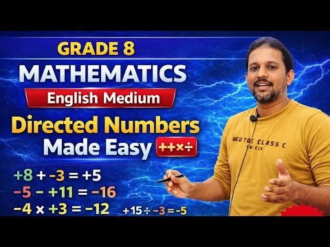 Grade 8 Mathematics | Directed Numbers Made Easy 🔢 | English Medium | Full Lesson - Session 08