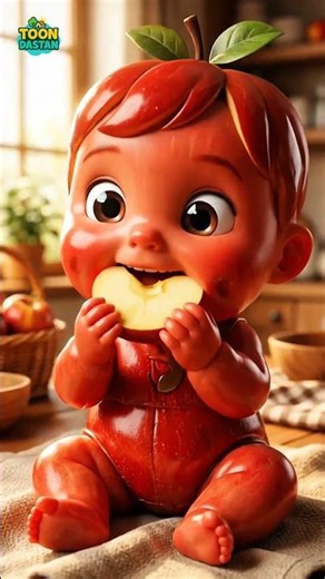 Apple Baby Eating 🍎 Crunchy ASMR Viral Shorts #toondastan