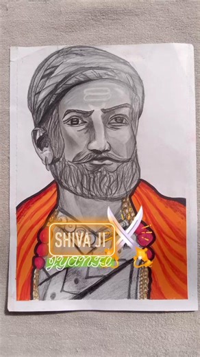 Chhatrapati Shivaji Maharaj Drawing 🚩 #shorts #art #drawing