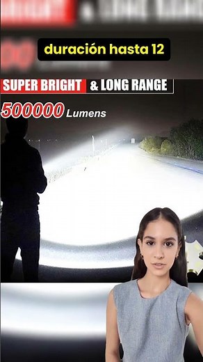 0430 1 Linternas LED Alta Potencia 500000 Lúmenes, Linterna LED Recargable USB Táctica Militar Poten