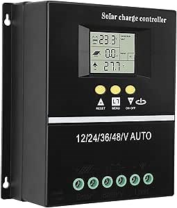 MPPT Solar Controller 12V/24V/36V/48V Auto,60A 80A 100A 200A,LCD Display,7 Working Modes Multifunctional Max100V Input Dual USB 5V Charging Ports Battery with Seal Gel Flooded LifePO4