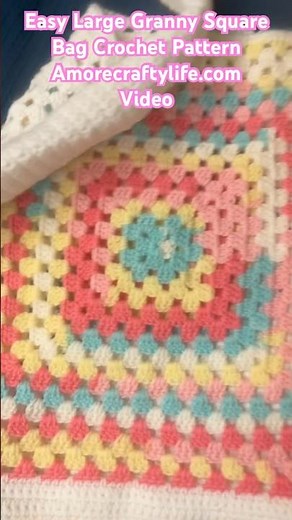 Easy Large Granny Square Crochet Bag Pattern Free PDF Video #crochet #crochetpattern