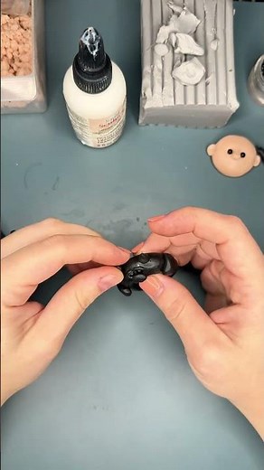 Black Cat Worry Stone | Polymer Clay Sculpey Tutorial 🐾✨ #polymerclay #sculpey #blackcat