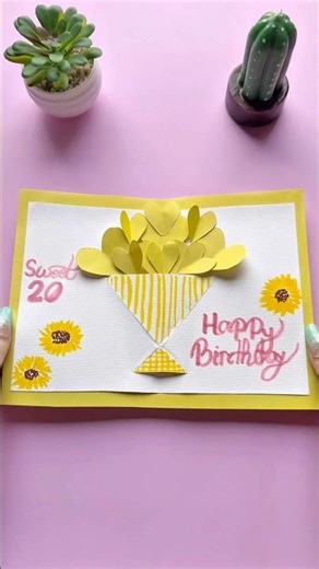 Easy DIY Birthday Card Idea 🎂| Handmade Card #shorts #diy #craft