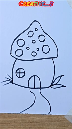 How to Draw a Cute Mushroom House 🍄🏡 | Easy Drawing Tutorial #MushroomHouse#HowToDraw#EasyDrawing