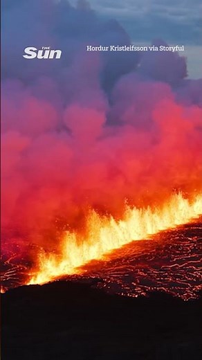 Volcano erupts in Iceland with magma spewing from huge new fissure