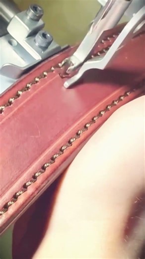 the process of making a belt using a modern sewing machine #shorts