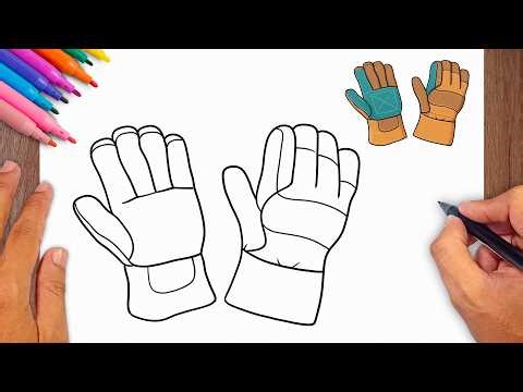 How to draw Gloves - Easy Drawing for Kids & Beginners