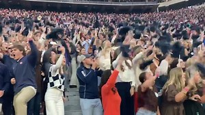 Auburn’s student section reacts as the Tigers take their first lead over Alabama in the 2023 Iron Bowl #wareagle #wde | Auburn Tigers on AL.com