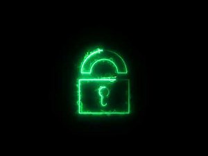 Neon 🔒 Lock Element 33 | Free to use | 4K | Chroma Key Effects | No Copyright