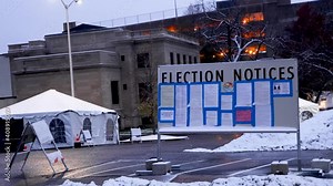 Drive-Thru Voting location election notices posted publicly