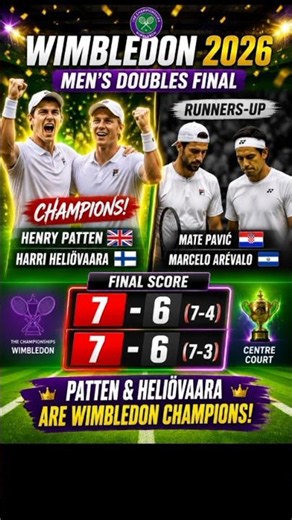 🏆 Wimbledon 2026 Men's Doubles Final | Champions Crowned!#uk