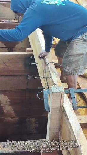 Traditional Wooden Boat Construction | Manual Hull Assembly by Skilled Craftsmen