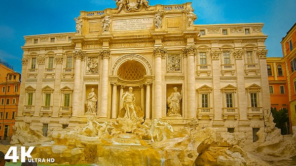 Rome – Trevi Fountain and Pantheon Walking Tour in Italy (4K)